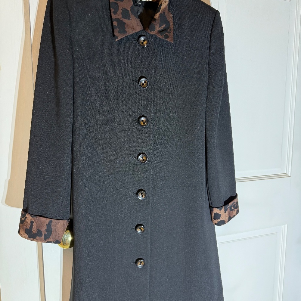 Stylish Long Sleeve Crepe Coat Dress